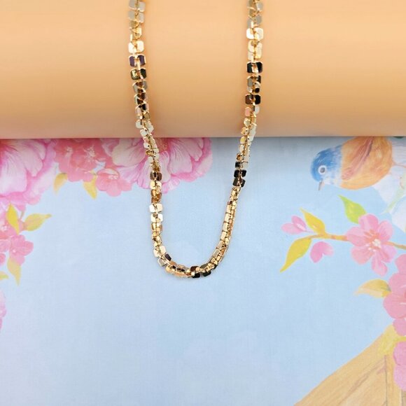 Shiny Rose Gold Mirror Box Chain Necklace, 19.7 Inch Reflective Finish, XPNL0091 - Picture 5 of 12